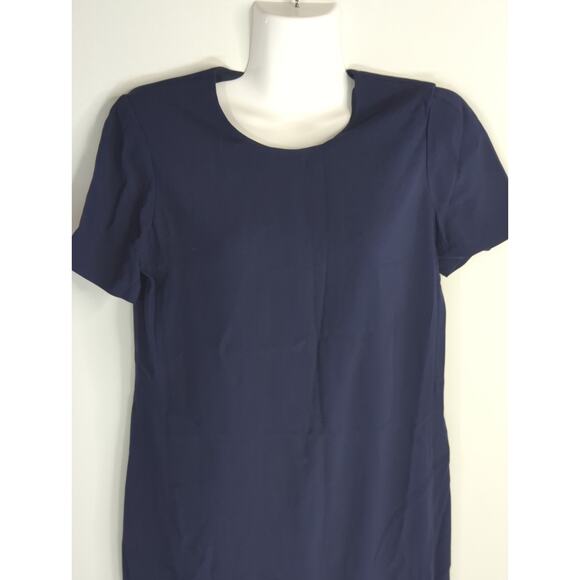 Aritzia Babaton Navy Blue Patricio Crew neck Casual Shift Mini Dress Womens 2 - Picture 4 of 12